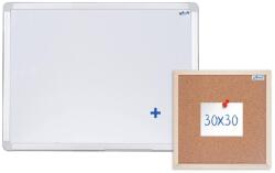 AVELI mágnestábla 60x45 cm, alumínium keret parafa tábla 30x30 cm (SET-00090)