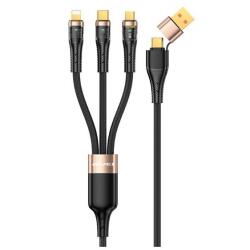 Awei CL-228 1, 2m Type-C/USB - Lightning/Type-C/microUSB 100W fekete adat- és töltőkábel (CL-228)