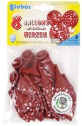 GLOBOS Szívecskés lufi 8 darabos készlet - 30 cm (33250)