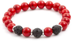 Agato Beneto Gyöngy karkötő láva és howlit kőből MINK22/17