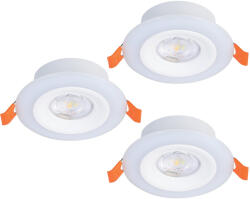 EGLO Távirányítóval szabályozható süllyesztett LED lámpa, 3 darabos - Calonge Rgb Eglo 901117, 520 lm, 2700-6500 K+RGB, állítható színhőmérséklet, 3x3, 8 W, 220-240 V, IP20/IP44 (901117)