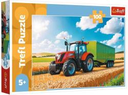 Trefl 100 db-os puzzle - Mezőgazdasági gépek - Pótkocsis traktor (16494) (16494)