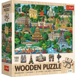Trefl 1000 db-os Wooden Puzzle - Franciaország, híres helyek (20213) (20213)