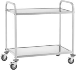 Royal Catering Rozsdamentes acél szervizkocsi - 2 polcos- max. 160 kg - 2 fékkel (RCSW 3E)