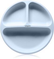 BabyOno Siilicone Plate 6m+ osztott tányér tapadókoronggal Blue