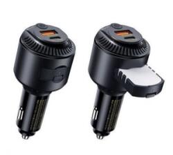REMAX YATOY autós töltő USB+Type-C aljzat (60W, PD gyorstöltő, illatosító) FEKETE (GP-171792) (GP-171792) - aqua