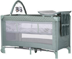 Chipolino Patut pliabil cu saltea de infasat Chipolino Luna basil (KOSILU253BA) - roua