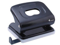 Victoria Lyukasztó, kétlyukú, 16 lap, fém, VICTORIA OFFICE, fekete (IKVL02) (6316)