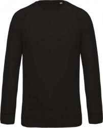 Kariban Férfi pulóver Kariban KA480 Men'S Organic Cotton Crew neck Raglan Sleeve Sweatshirt -XL, Black