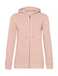 B&C Collection Női kapucnis hosszú ujjú organikus pulóver B and C Organic Zipped Hooded /women XL, Világos rózsaszín (Rózsaszín)