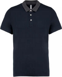 Kariban Férfi galléros póló Kariban KA260 Men'S Two-Tone Jersey polo Shirt -XL, Navy/Dark Grey Heather