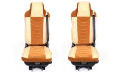  VOLVO FH4 2013-> euro 6-os modellekkel kompatibilis teherautó üléshuzat-szett, bársony ecobőr, krémszínű barna színben