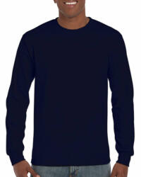 Gildan Uniszex póló Hosszú ujjú Gildan Ultra Cotton Adult T-Shirt LS - M, Sötétkék (navy)