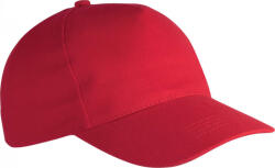 K-UP Uniszex sapka K-UP KP162 Heavy Cotton Cap - 5 panels -Egy méret, Red