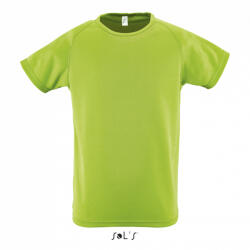 SOL'S Gyerek póló SOL'S SO01166 Sol'S Sporty Kids - Raglan-Sleeved T-Shirt -10A, Apple Green