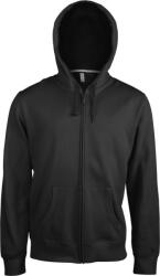 Kariban Uniszex kapucnis pulóver Kariban KA454 Men'S Full Zip Hooded Sweatshirt -3XL, Black