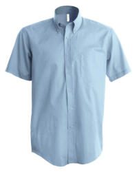 Kariban Férfi ing Kariban KA531 Short-Sleeved Cotton/Elastane Shirt -3XL, Light Blue