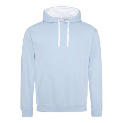Just Hoods Uniszex kapucnis pulóver Just Hoods AWJH003 varsity Hoodie -S, Sky Blue/Arctic White