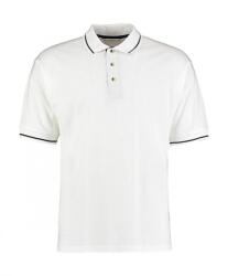 Kustom Kit Férfi rövid ujjú galléros póló Kustom Kit Men's Classic Fit St. Mellion Polo M, Fehér/Sötétkék navy