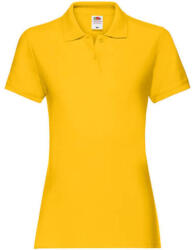 Fruit of the Loom Női Galléros póló Rövid ujjú Fruit of the Loom Premium Polo Lady-Fit - XL (16), Napraforgó sárga