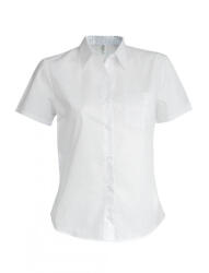 Kariban Női blúz Kariban KA544 Ladies' Short-Sleeved Cotton poplin Shirt -3XL, White