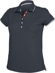 Kariban Női galléros póló Kariban KA252 Ladies' Short-Sleeved piqué Knit polo Shirt -M, Navy/White/Red