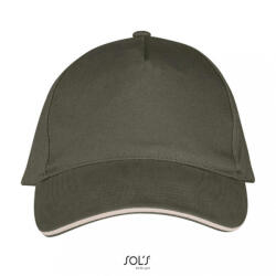 SOL'S Uniszex sapka SOL'S SO00594 Sol'S Long Beach - 5 panel Cap -Egy méret, Army/Beige