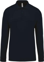 Kariban Férfi galléros póló Kariban KA256 Men'S Long-Sleeved piqué polo Shirt -L, Navy