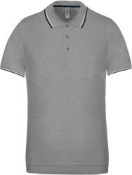 Kariban Férfi galléros póló Kariban KA250 Men'S Short-Sleeved polo Shirt -2XL, Oxford Grey/Navy/White