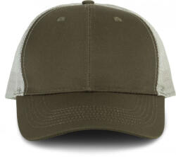 K-UP Uniszex sapka K-UP KP110 Oekotex Certified Trucker Cap -Egy méret, Khaki/Light Grey