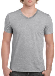Gildan Férfi póló Rövid ujjú Gildan Gildan Mens Softstyle V-Neck T-Shirt - L, Sportszürke