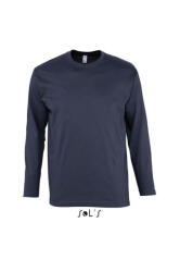 SOL'S Férfi póló SOL'S SO11420 Sol'S Monarch - Környakú Hosszú Ujjú póló -XL, Navy
