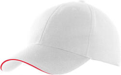 K-UP Uniszex sapka K-UP KP207 Sports Cap -Egy méret, White/Red
