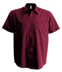 Kariban Férfi ing Kariban KA551 Ace - Short-Sleeved Shirt -XL, Wine