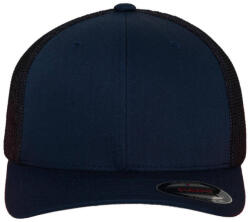 Flexfit Uniszex Sapka Flexfit Mesh Cotton Twill Trucker Cap -S/M, Sötétkék (navy)