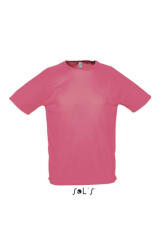 SOL'S Férfi póló SOL'S SO11939 Sol'S Sporty - Raglan Sleeved T-Shirt -S, Neon Coral