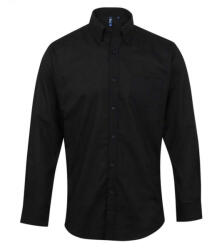Premier Férfi ing Premier PR234 Men’S Long Sleeve Signature Oxford Shirt -2XL, Black