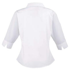 Premier Női Premier PR305 Women'S poplin 3/4 Sleeve Blouse -XS, White