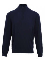 Premier Férfi Premier PR695 Men'S Quarter-Zip Knitted Sweater -L, Navy