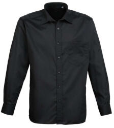 Premier Férfi ing Premier PR200 Men'S Long Sleeve poplin Shirt -2XL/3XL, Black