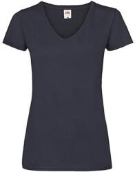 Fruit of the Loom Női póló Csapott ujjú Fruit of the Loom Valueweight V-Neck T Lady-Fit - S, Mély sötétkék (navy)