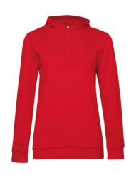 B&C Collection Női kapucnis hosszú ujjú pulóver B and C #Hoodie /women French Terry L, Piros