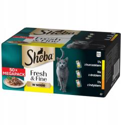 Sheba Fresh&Fine Megapack Tasakok 50x50g Nedves Macskaeledel Szószban