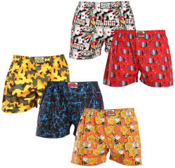 Styx 5PACK férfi bő szárú boxeralsók Styx art klasszikus gumipánt többszínű (5A1539349) L - pepita