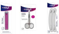 KillyS körömápoló szett, kutikula olló + nagy köröm vágó + 2 db reszelő készlet