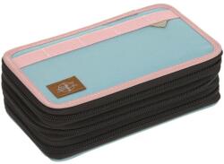 Lassig tolltartó, nagy, három rekeszes, Unique, rózsaszín, kék, fekete, 12, 8 x 6, 8 x 21 cm