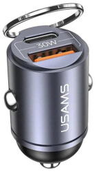 USAMS C38 US-CC206 CC206CC01 USB-A + USB-C Fast Charging 30W Gri