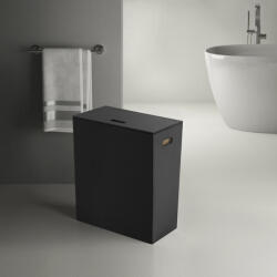  Sapho Gedy Luxury műbőr szennyeskosár 50x62x29 cm, fekete 103714 (103714)