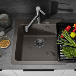 BLANCO Naya 5 Silgranit mosogató lefolyógarnitúrával, vulkánszürke 527310 (527310)