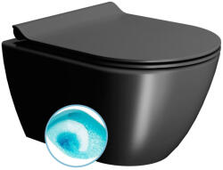 SAPHO Gsi Pura SWIRLFLUSH fali WC csésze 36x50 cm, DualGlaze bevonat, matt fekete 881626 (881626)